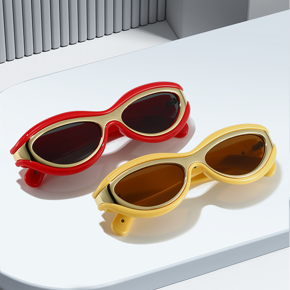 New Trendy Personality Color Block Retro European American Style for Men and Women High-End Outdoor UV Protection Sunglasses