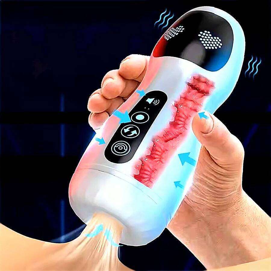 Automatic Male Masturbator Cup Sucking Vibration Real Vagina Pocket Pussy Penis Oral Machine Blowjob Sex Toys For Man Adults W260305