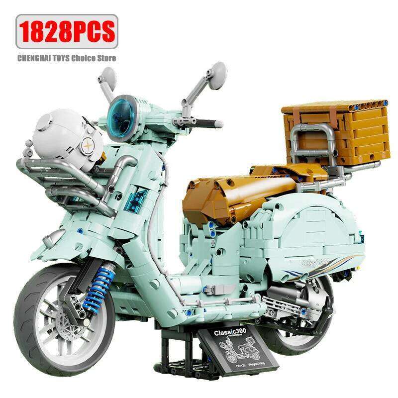 1828pcs 1:5 City Technical Motorcycle Car Model Building Blocks MOC Racing Motobike Vehicles Bricks Toy For Children Gifts Z260306