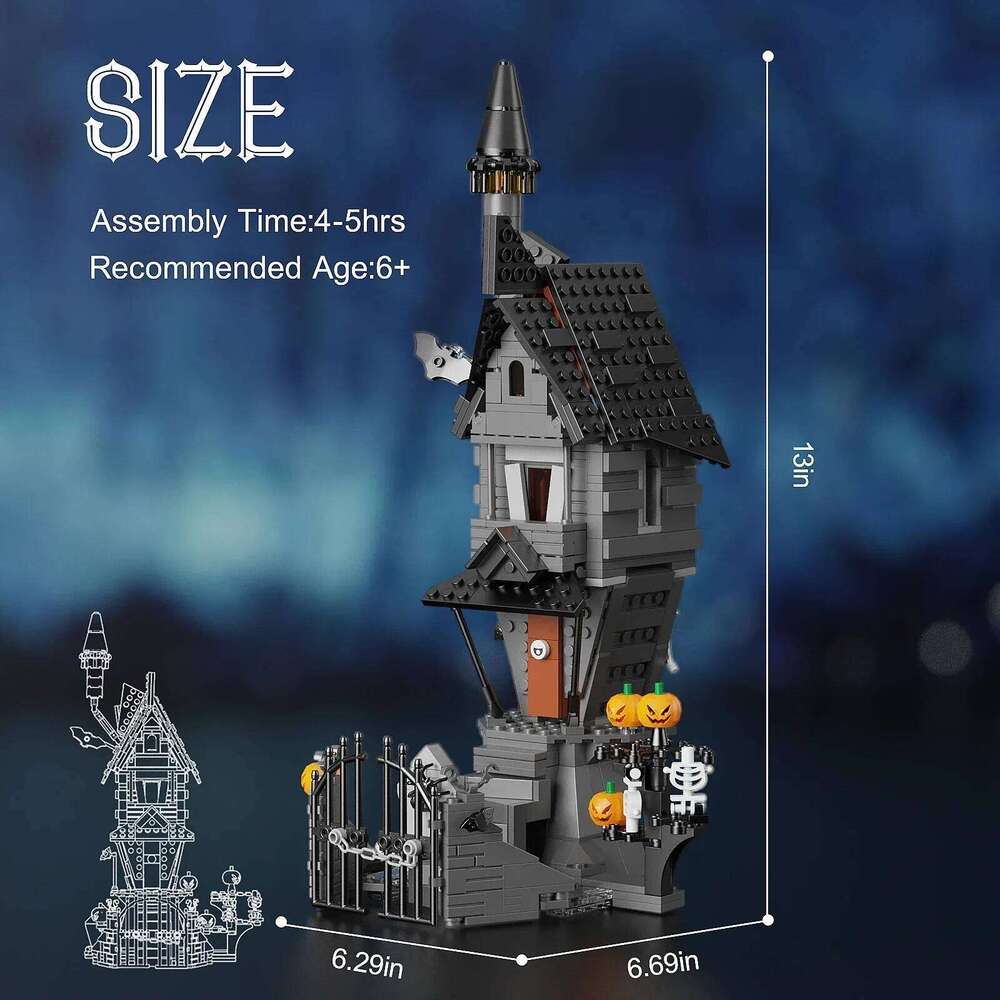 NEW House-Nightmareal Before Building Blocks Set Ghost Skeleton Hut DIY Bricks Toys Children Christmas Halloween Birthday Gift Z260306