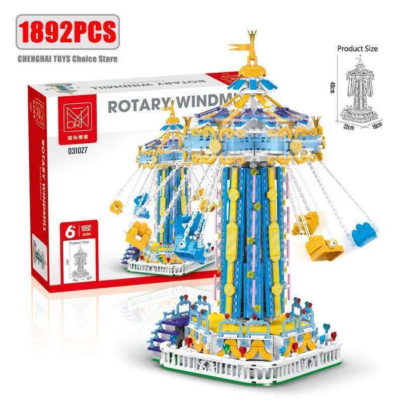 1892Pcs Creative Lighting Amusement Park Building Blocks Bricks Model MOC Rotating Windmill Toy for Childrens Christmas Gift Set Z260306