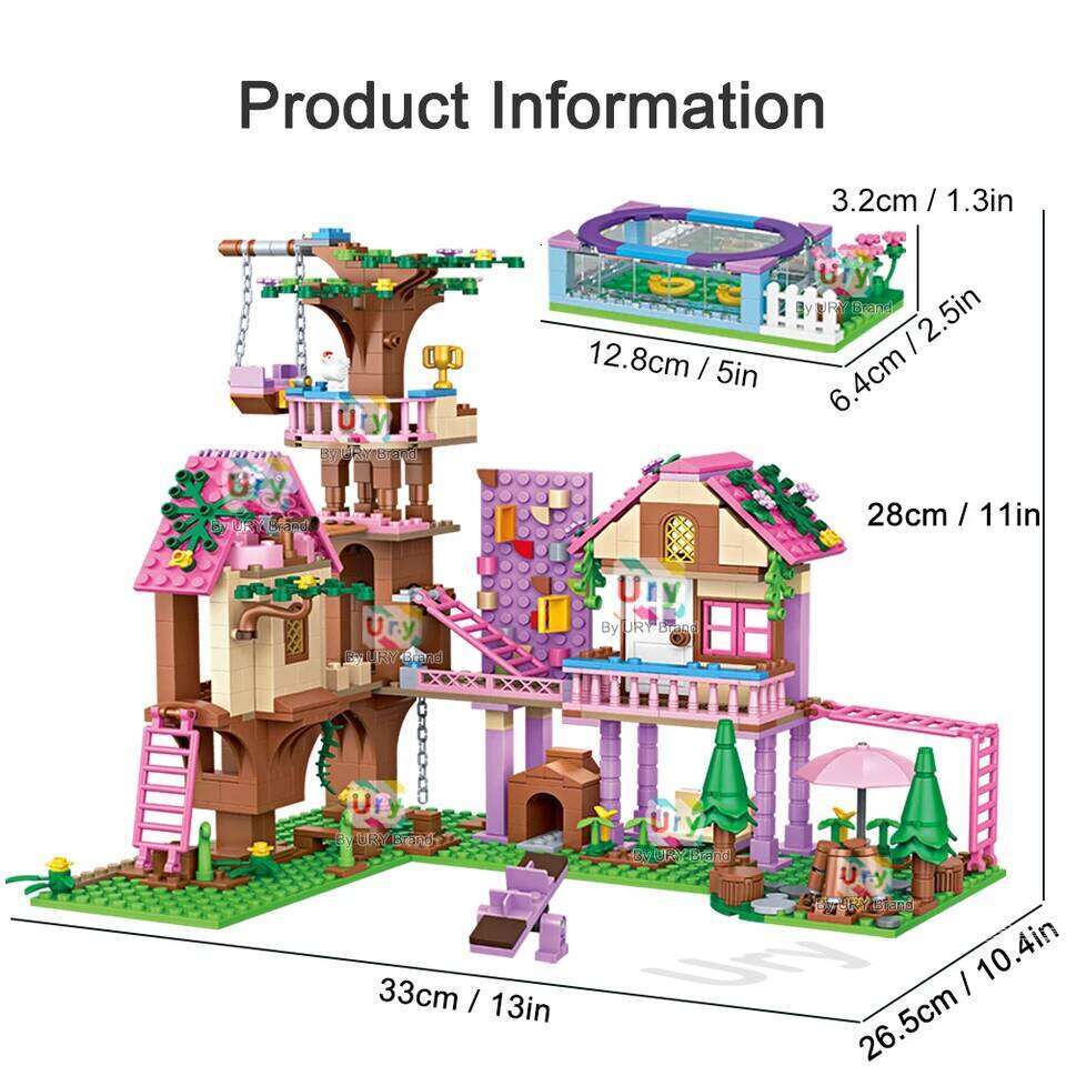 Friends City Tree House Summer Holiday Villa Castle Garden Swimming Pool Building Blocks Sets Figures DIY Toys for Girls Gifts Z260305