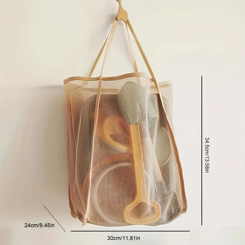 Extra Large Foldable Mesh Tote with Sturdy Handles Durable Polyester Storage Bag for Beach Toys Shells Clothes Towels 260303