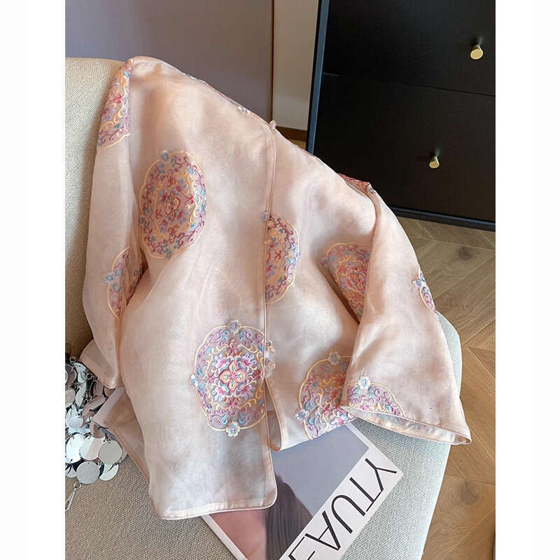 Mardi Hefxessdr New Chinese Embroidery Thin Loose Comfortable Beautiful Shirt Women's Spring Style Niche Temperament Top Chinese style shirt wome