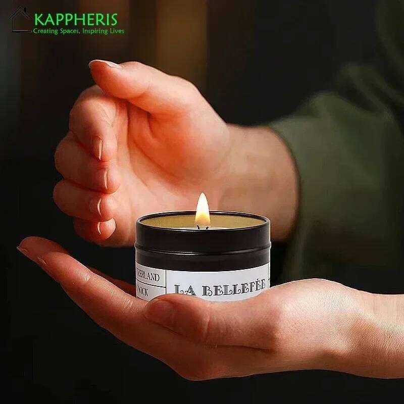 Black Tin Can Woodwick Candle Jars with Lid Classic Scented Aromatic Candles Home Decoration W260304 W260305