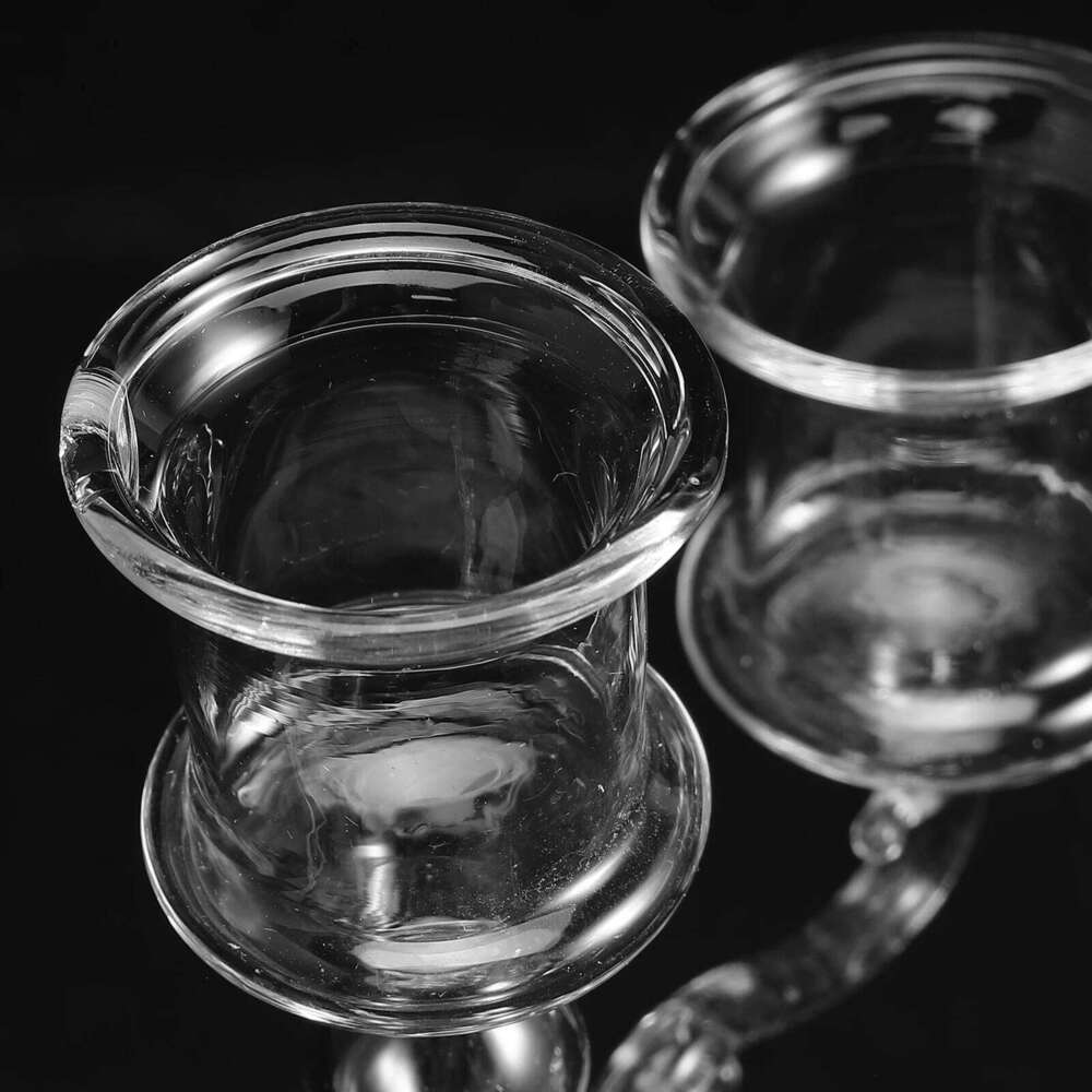 Clear Glass Candlestick Holder Smooth Polished Surface Perfect for Christmas Weddings Valentine's Day Home Decoration XJ260305