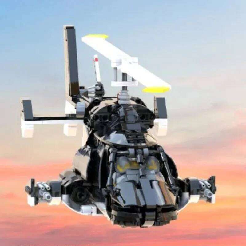 1039PCS Airwolf Bell 222 Special Ops Helicopter Custom Made Moc Model Technology Bricks DlY Assembly Airplane Toys for Kids Z260306