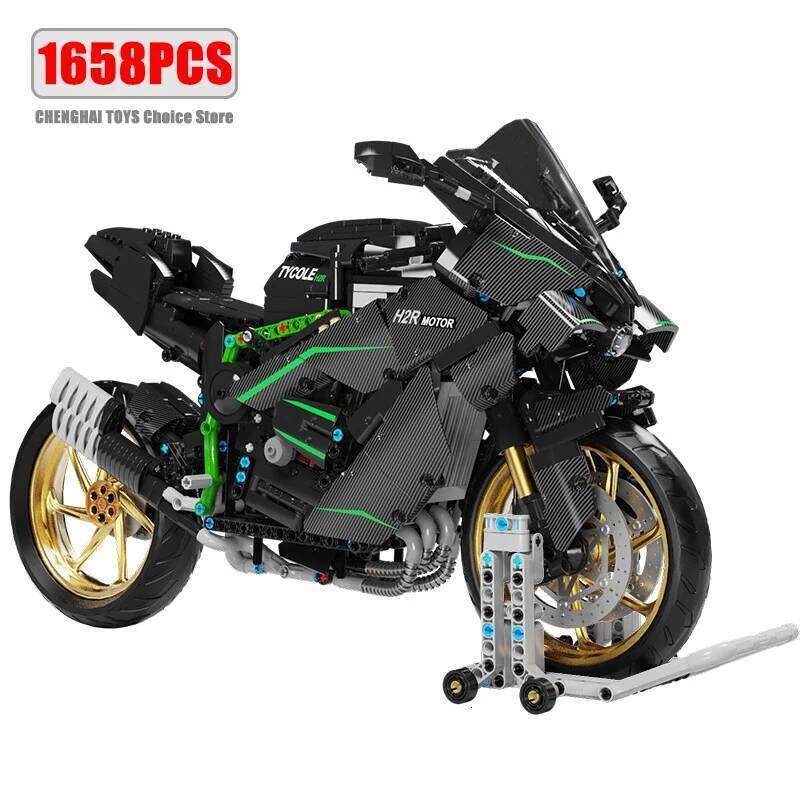 1858pcs 1:5 Technical City Motorcycle Car Model Building Blocks MOC Racing Motobike Vehicles Bricks Toy for Children Gifts T4019 Z260306