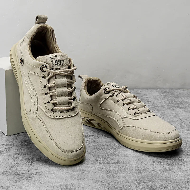 Men Shoes fashion Genuine Leather Casual Shoes Breathable Autumn lace up comfortable Loafers Outdoor Oxfords Men Sneakers shoes 260305