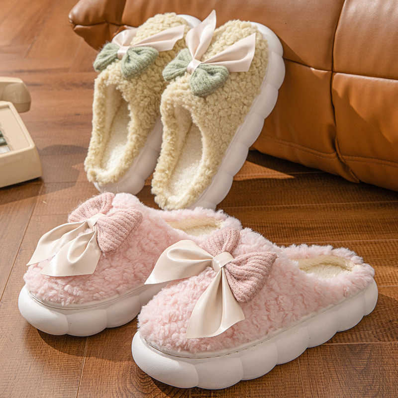 Warm postpartum shoes for women 2025 winter plush lined cotton slippers with covered heel womens indoor home cotton shoes S260305