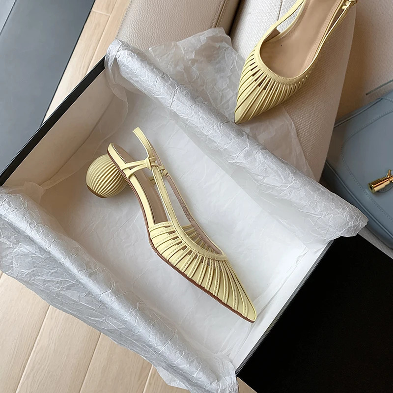 SummerSpring Women Shoes Pointed Toe Sandals Strappy Med Heels Split Leather Dress Shoes for Women Rome Gladiator Shoes 260306