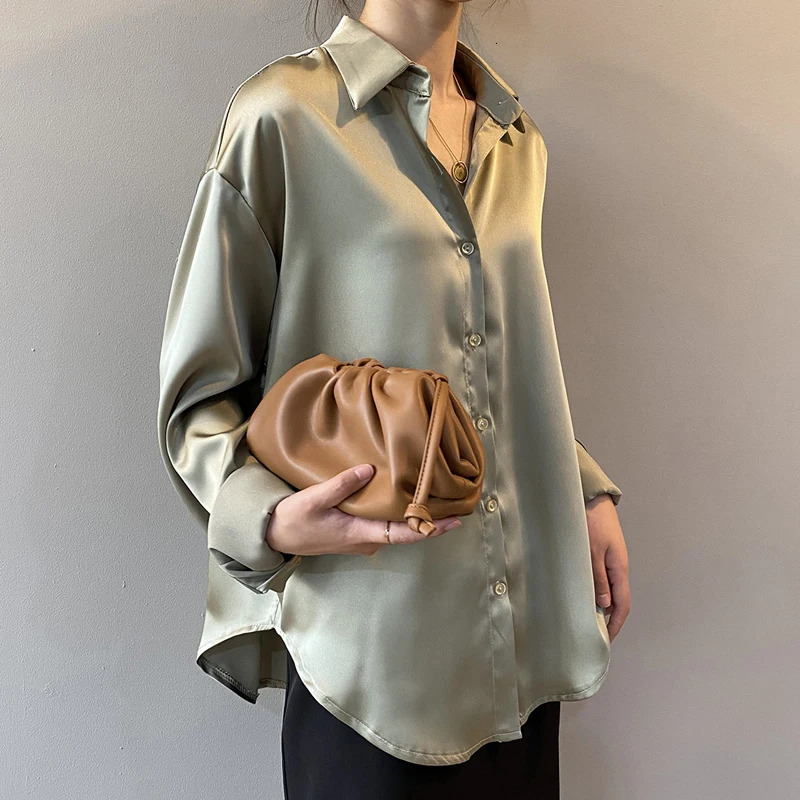 Autumn Fashion Button Up Shirt Spring Vintage Blouse Women White Lady Long Sleeves Female Loose Streetwear Shirts Tops 260306