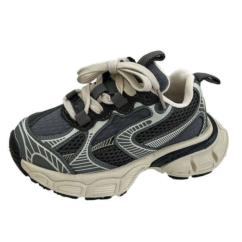 High Street Fashion Chunky Sneakers for Children Girls Boys Big Kids Breathable Sport Tennis Infant Light Shoes 26Y0304