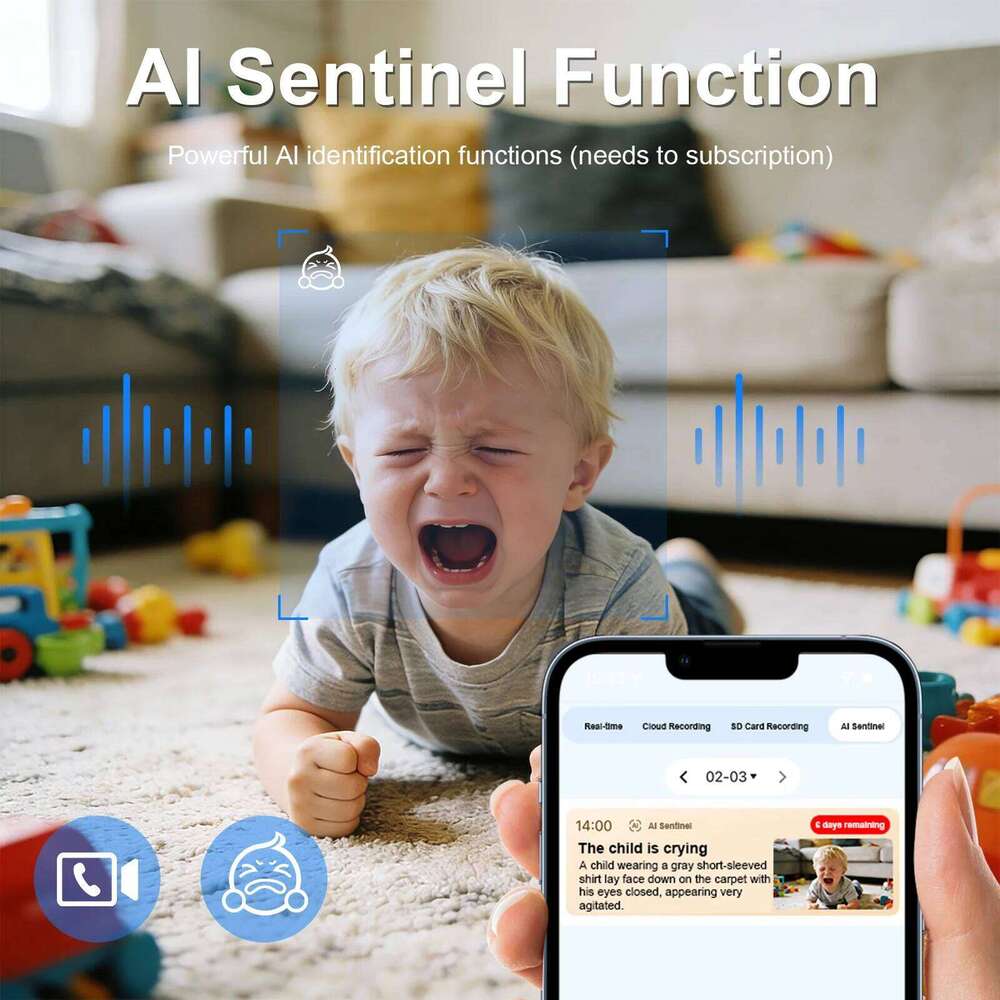 Videolife 360 Smart Home WIFI Security PTZ 2K 1080P 2 MP AI Human Detection Night Vision Webcam Work IP Camera 26W0306