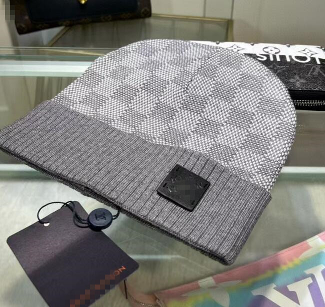 Fashion Daily Fashion Essentials Knitted Beanie Luxury Winter Hat Warm Jacquard Letter Design Cozy Texture Refined Unisex Cap For Cold Weather Festive