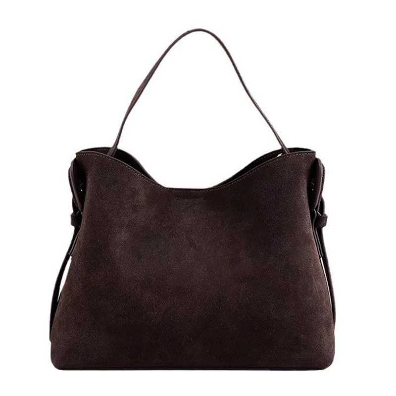 Genuine Grade Suede Leather Fashion Ladeis Shoulder Crossbody Brown Bags Designer Womens Coffe Handbags Angola Red H260306