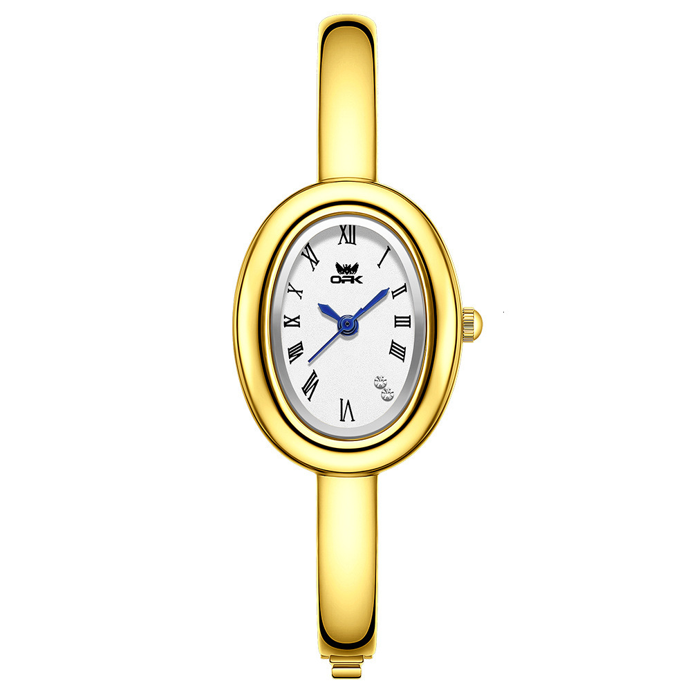 New OPK brand watches popular in Europe and America, fashionable small dials, niche, light luxury, Roman numerals, oval shaped women's quartz wat