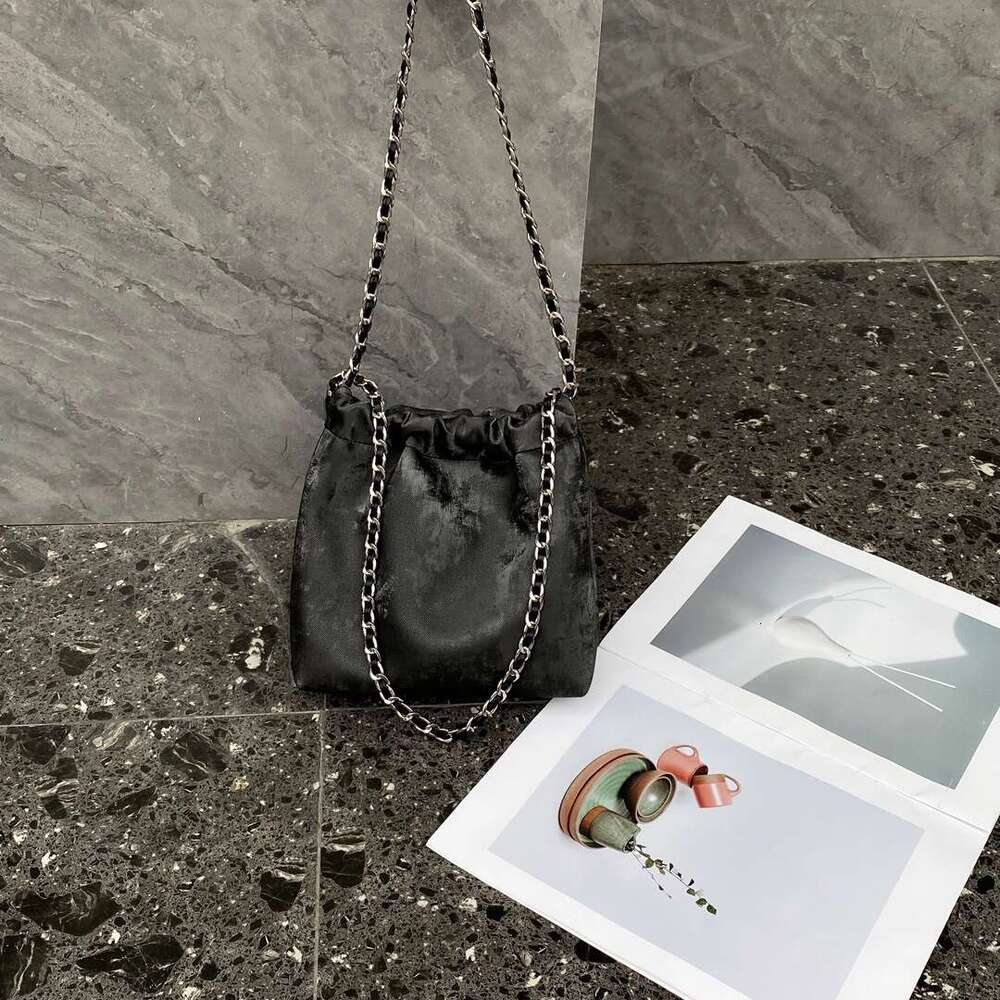Tote Genuine Leather Bucket New Chinese Style Single Shoulder Crossbody Bag Versatile Silk Chain Handbag