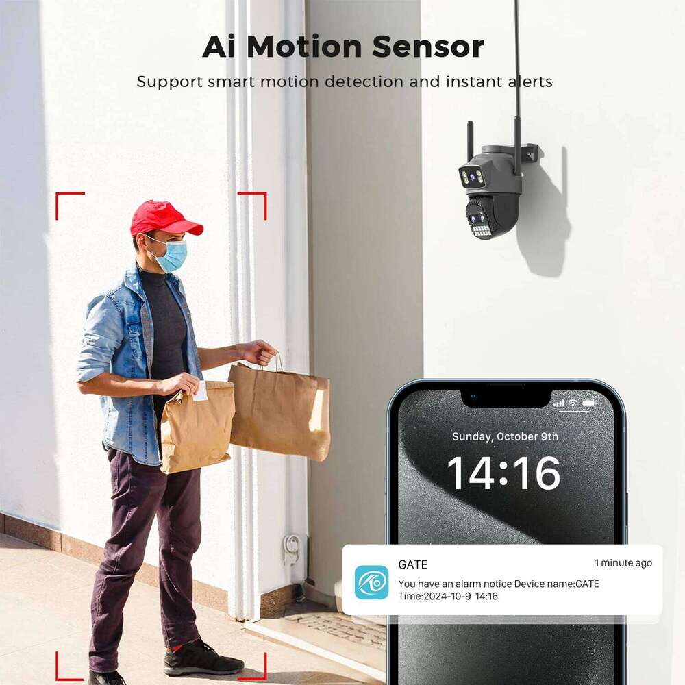 BESDER 15MP Wifi PTZ Outdoor Dual Screen 10X Digital Zoom Human Detection 10MP Security IP Camera Surveillance O-Kam Pro 26W0306