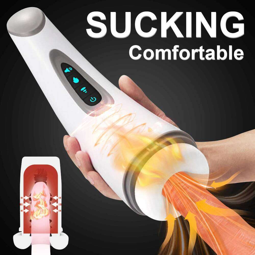 Vagina Sucking Male Masturbator Vibrator Automatic Masturbation Heating Suction Cup Oral Pussy Blowjob Sex Toys For Men Adults W260305