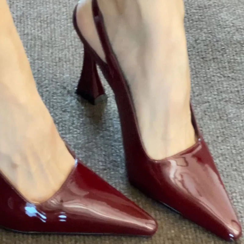 er Summer Pointed Toe Women Sandals Fashion Singbacks Mules Shoes Ladies Elegant High Heel Club Stripper Shoes 260303