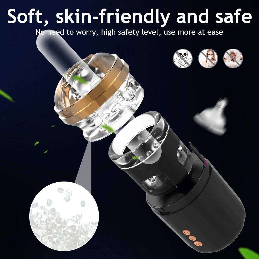 Electric Rotary Telescopic Aircraft Cup Men's Masturbation Glans Penis Desensitization Training Device Adult Sex Toys W260305