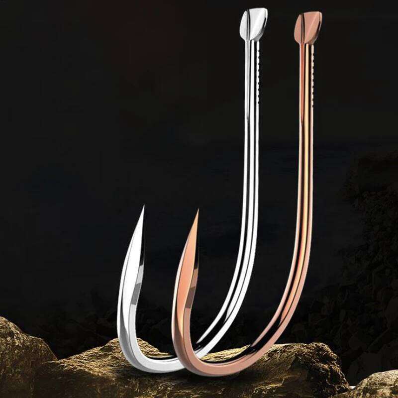 50pcs/lot High Quality Fishhooks Colored Tungsten Steel Double Groove Barbless Fish Bulk Hook Fishing Accessory S260305