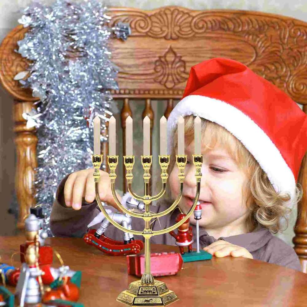 Holder Candlestick Menorah Stand Holders Jewish Decor Bed Above Wall Bedroom Candelabra Chanukah Branches Taper Vintage Retro XJ260305