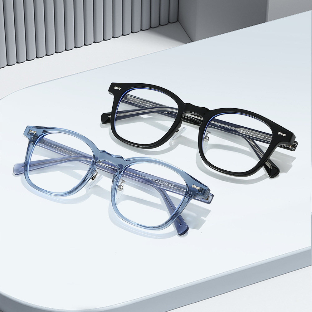 25 new stylish TR90 pin-frame glasses for men and women, plain lenses, artistic, casual, simple, anti-blue light