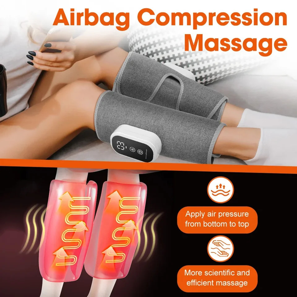Electric Leg Massager Wireless Rechargeable Air Compression Calf Massage Relax Leg 3 Modes 360 Air Pressure Air Bag Leg Massage 260304