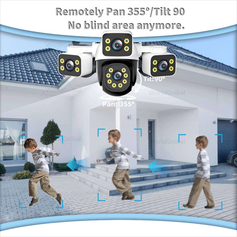 Tuya Smart 15MP Lens IP Three Screens Security Auto Tracking Wireless Alarm WIFI CCTV Surveillance Outdoor Camera 26W0306
