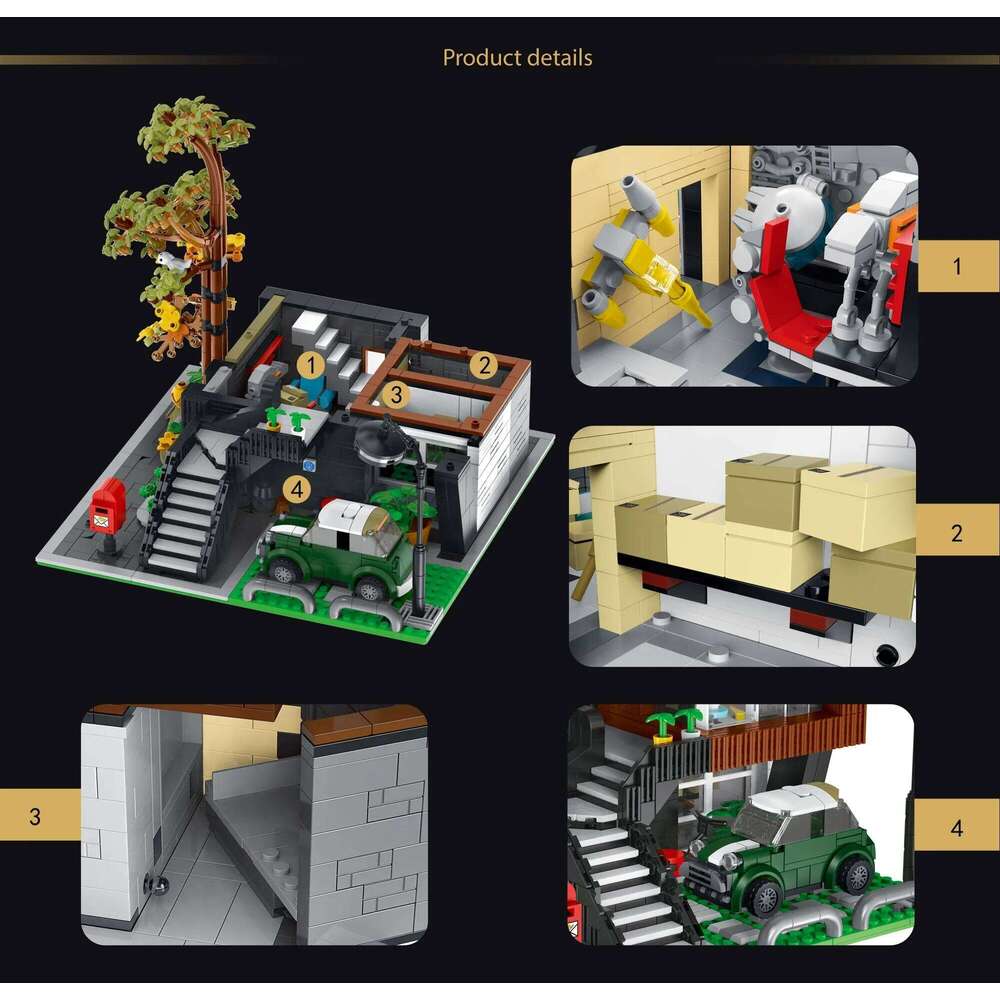 Milk Tea Shop Building Blocks Modern Villa Modular City Architecture MOC Bricks Set With Light Street View Sets Kid DIY Toy Gift Z260305