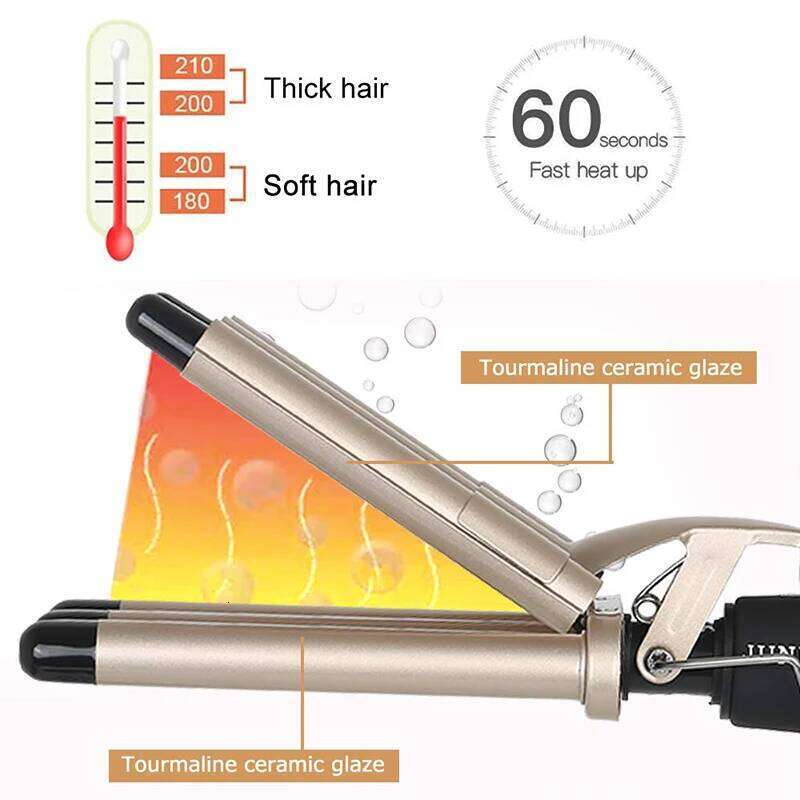 Five Tube Wave Curling Iron Tool Salon And Home Use Ceramic Smart Temperature Control Fast Heating Hair Waver Styling Tools 26Y0306