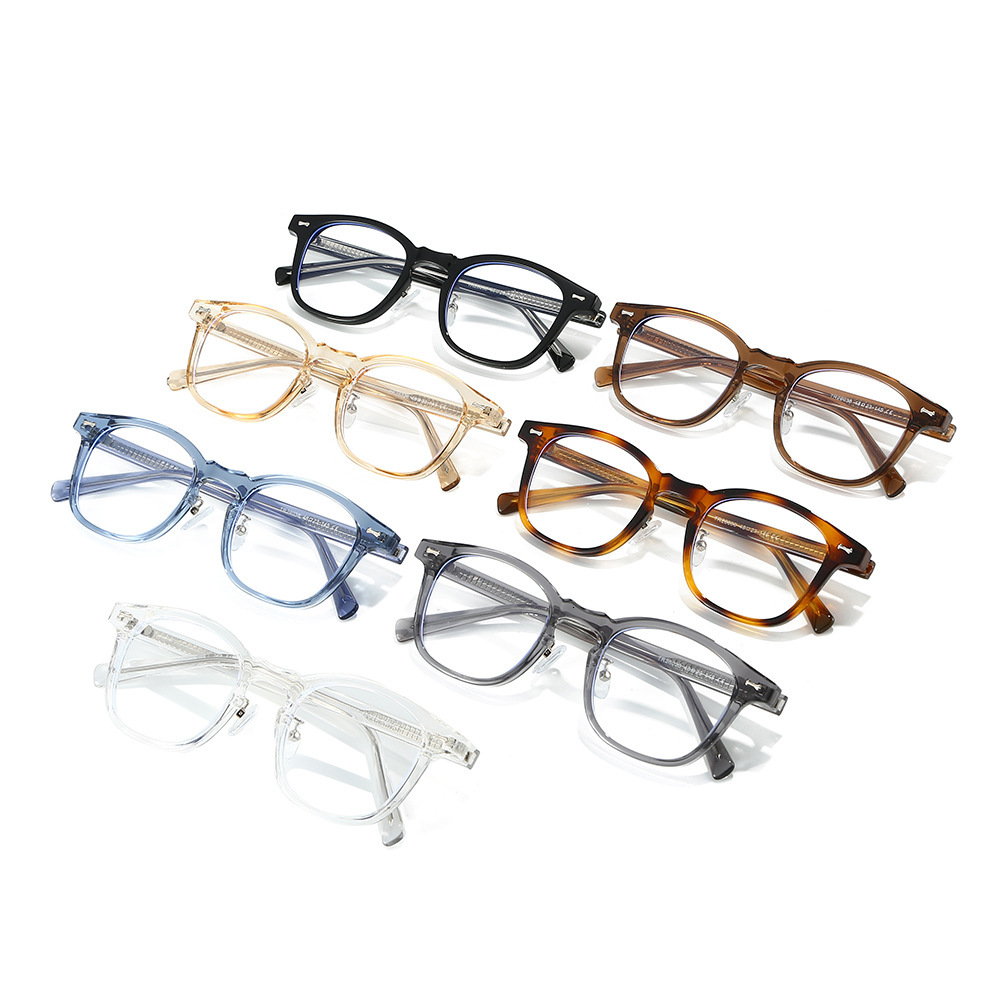 25 new stylish TR90 pin-frame glasses for men and women, plain lenses, artistic, casual, simple, anti-blue light