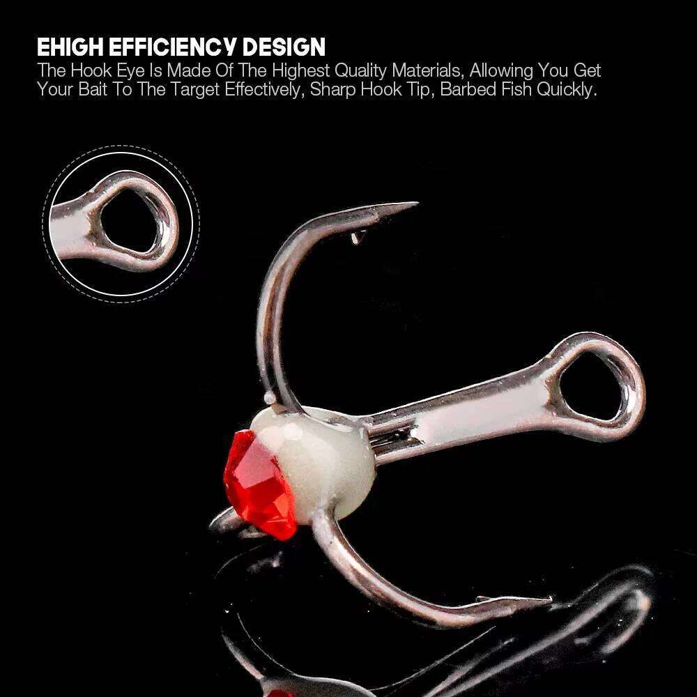 5pcs/Box 8# 10# 12# 14# High Carbon Steel Hooks For Balancers Ice Winter Fishing Accessories S260305