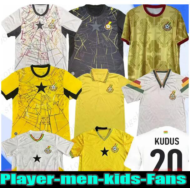 2026 world cup Ghana Men Kids Kit Soccer Jerseys National Team SIMPSON J.AYEW ABDUL-SAMED 26 27 Home White Away Yellow Football Shirts Short Sleeve Child Suit