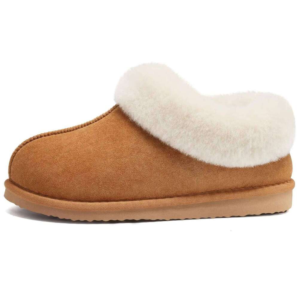 Litfun Winter Plush Lining Women's Slippers Anti-slip Soft Sole Leisure Slides Fuzzy Warm Comfy Outdoor Cotton Shoes For Women
