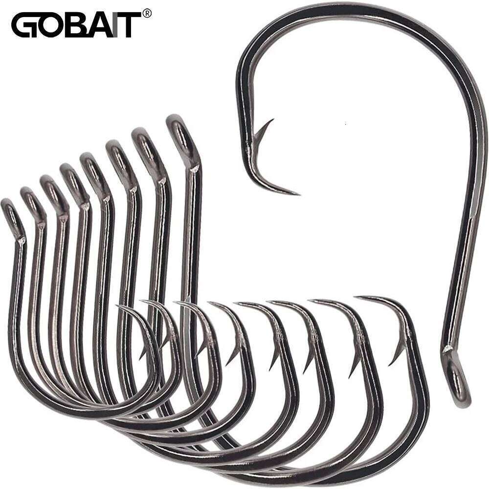 20PCS Inclined Circular Hook 7385 Strength Angle Sharp Olecranon Barbed Gear Soft Lure Octopus Fishing Tackle Circle Fishhook S260305