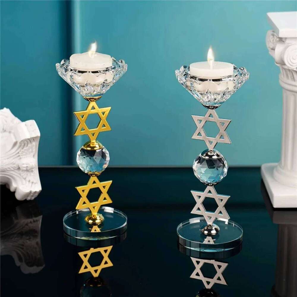 Hexagram Crystal Candle Holder Sacred Geometry Altar Stand for Meditation Yoga Healing Witchcraft Decor XJ260305