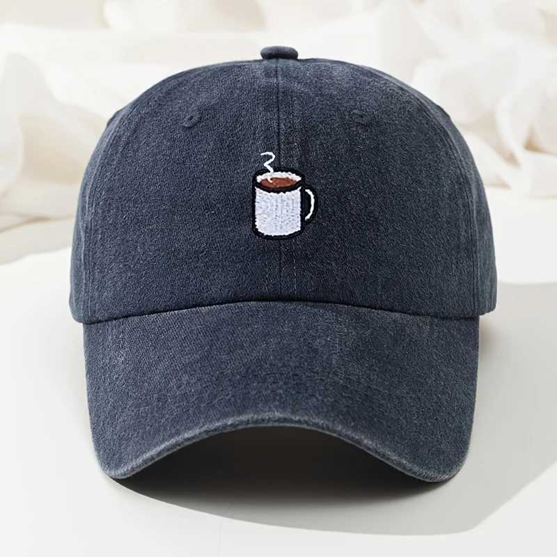 Baseball cap retro washed casual hat cup embroidered curved hip hop hat adjustable running fishing hat S260306