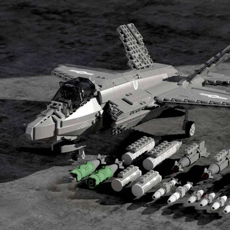 Aircraft Series F35 Fighter Building Blocks Model Famous WWII Military Airplanes MOC Bricks Sets Boys Toys Gifts For Childrens Z260306
