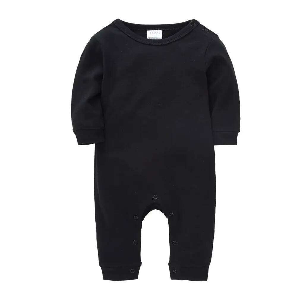 Honeyzone Newborn Romper Unisex Baby Clothes Black Full Sleeve Infant Jumpsuit Cotton Bodysuit One-Piece Twins Ropa Bebe 0 - 12M Z260306