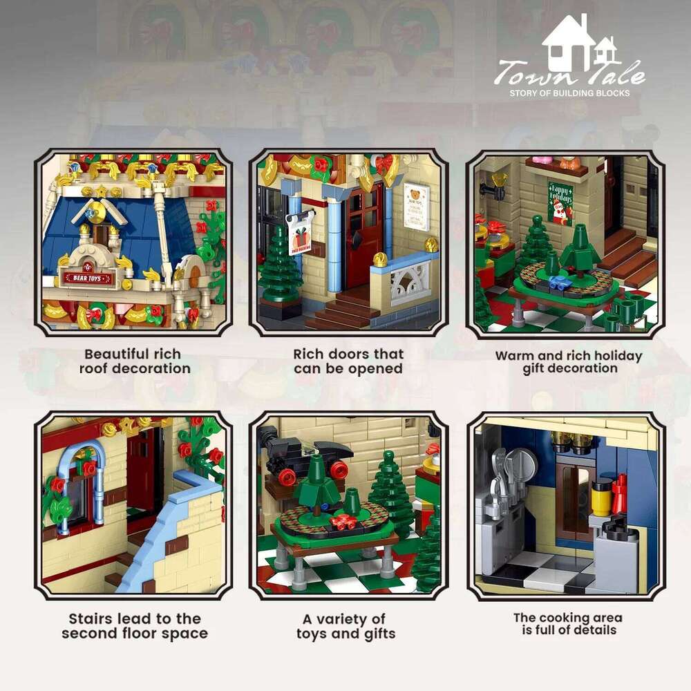 2745PCS Bear Toy House Building Blocks Creative City Street View MOC Bricks Model Desktop Display Ornaments Kids Holiday Gifts Z260305