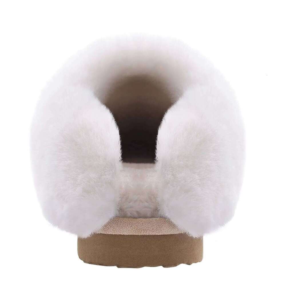 Litfun Winter Fuzzy Women's Fluffy Non-slip House Warm Faux Fur Slides Cozy Plush Lining Outdoor Slippers