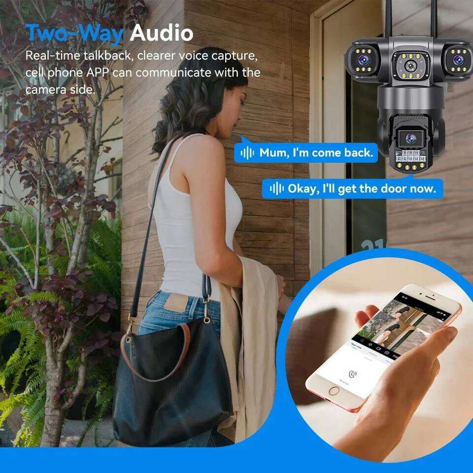 V380 Pro WiFi IP Camera Outdoor 12MP 6K Lenses Triple Screens Security Video Monitor Night Vision Waterproof CCTV Cameras 26W0306
