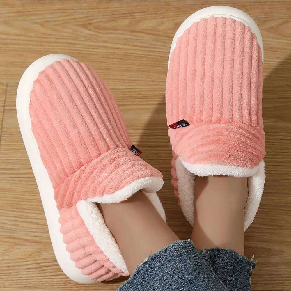 Litfun Winter Furry Snow For Women Men Leisure Cotton Shoes Thick Bottom Anti-slip Ankle Boots Fuzzy Warm Outdoor Slippers