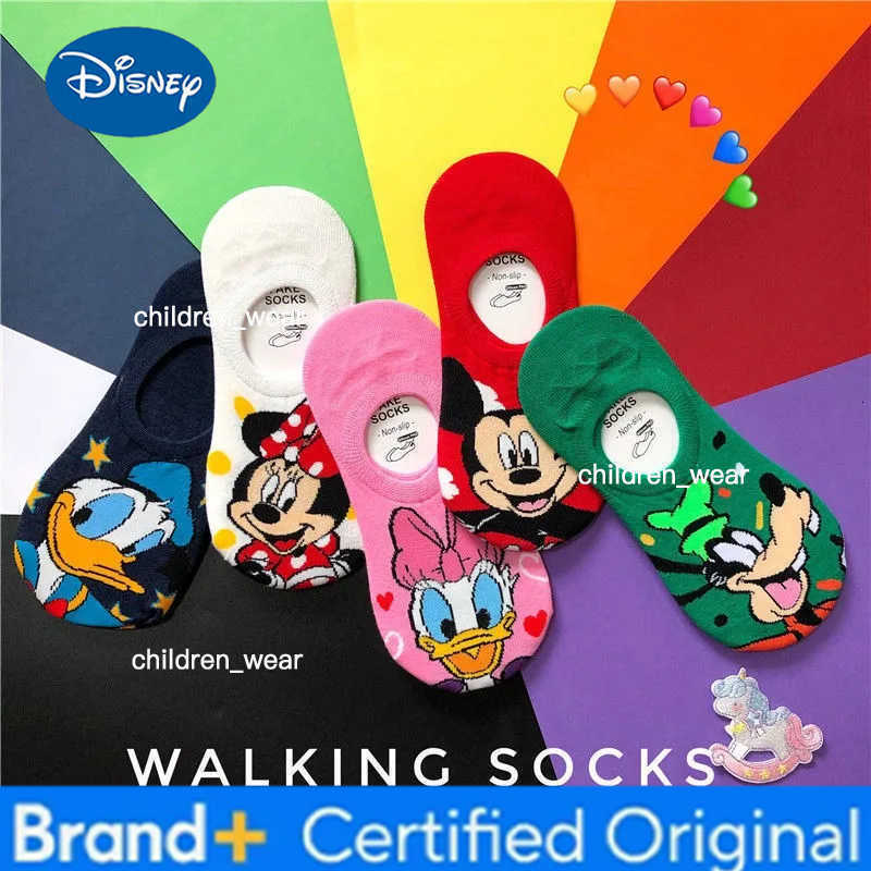 Disney Mickey Mouse Casual Boat Socks Men and Women Cartoon Colour Breathable Comfortable High Quality Ankle Socks birthday Gift H260306