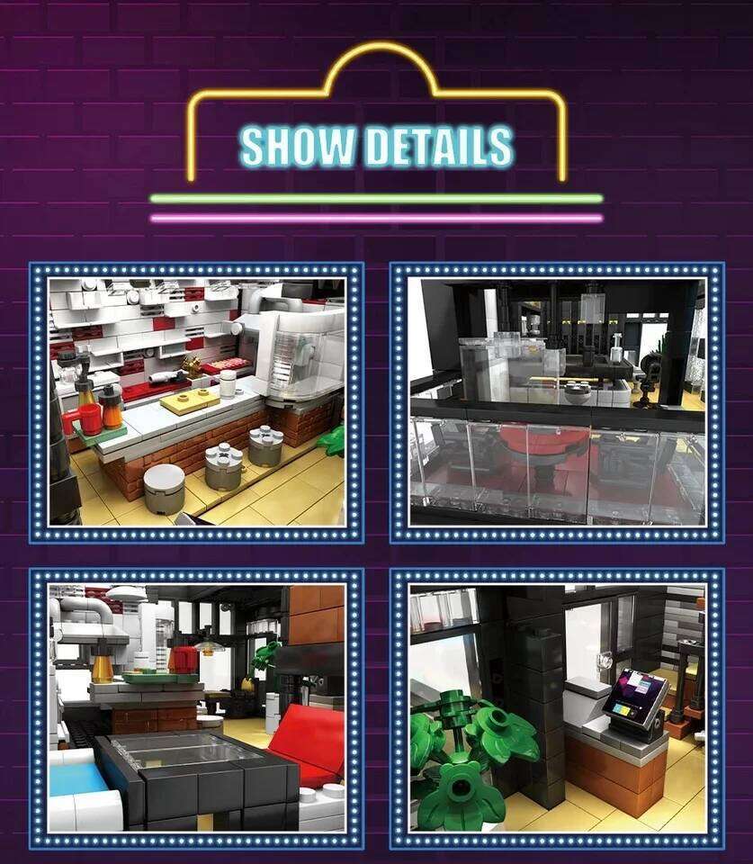 3622Pcs Modern Panoramic Club Bar Lighting Street View Blocks Model MOC Assembly Building Set Toys for Boys Adults Gift Z260306