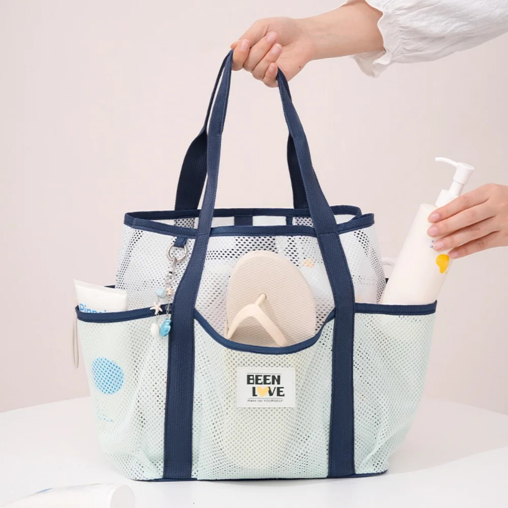Gym Bag Handheld Beach Bag Large Capacity Travel Swimsuit Storage Bag Portable Tote Swimming Mesh Vacation Storage Bag 260303