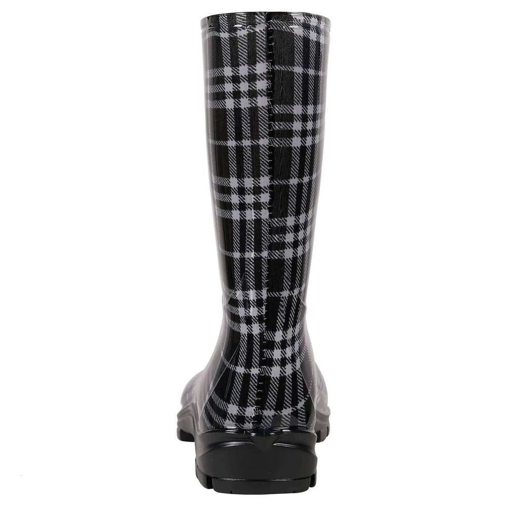 Litfun Waterproof New Rubber Printed Pull On Mid Calf Comfortable Non-slip Outdoor Women's Rain Boots